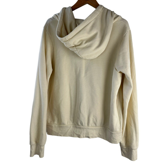 Aviator Nation Smiley Face Full Zip Hoodie Jacket Cream Long Sleeve Size Large - Picture 4 of 15